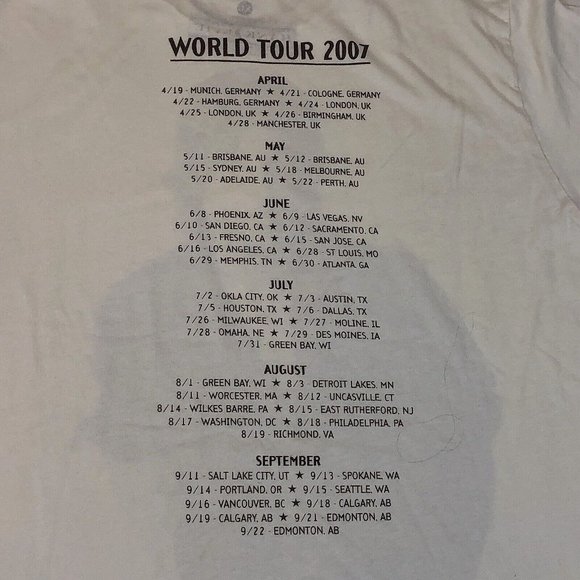 Keith Urban 2007 World Tour Double Sided T-Shirt Adult Size XL - Picture 6 of 7